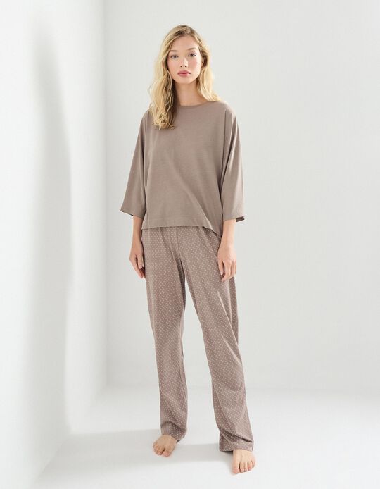 Comprar Online Pijama com Bolinhas, Mulher, Cinzento