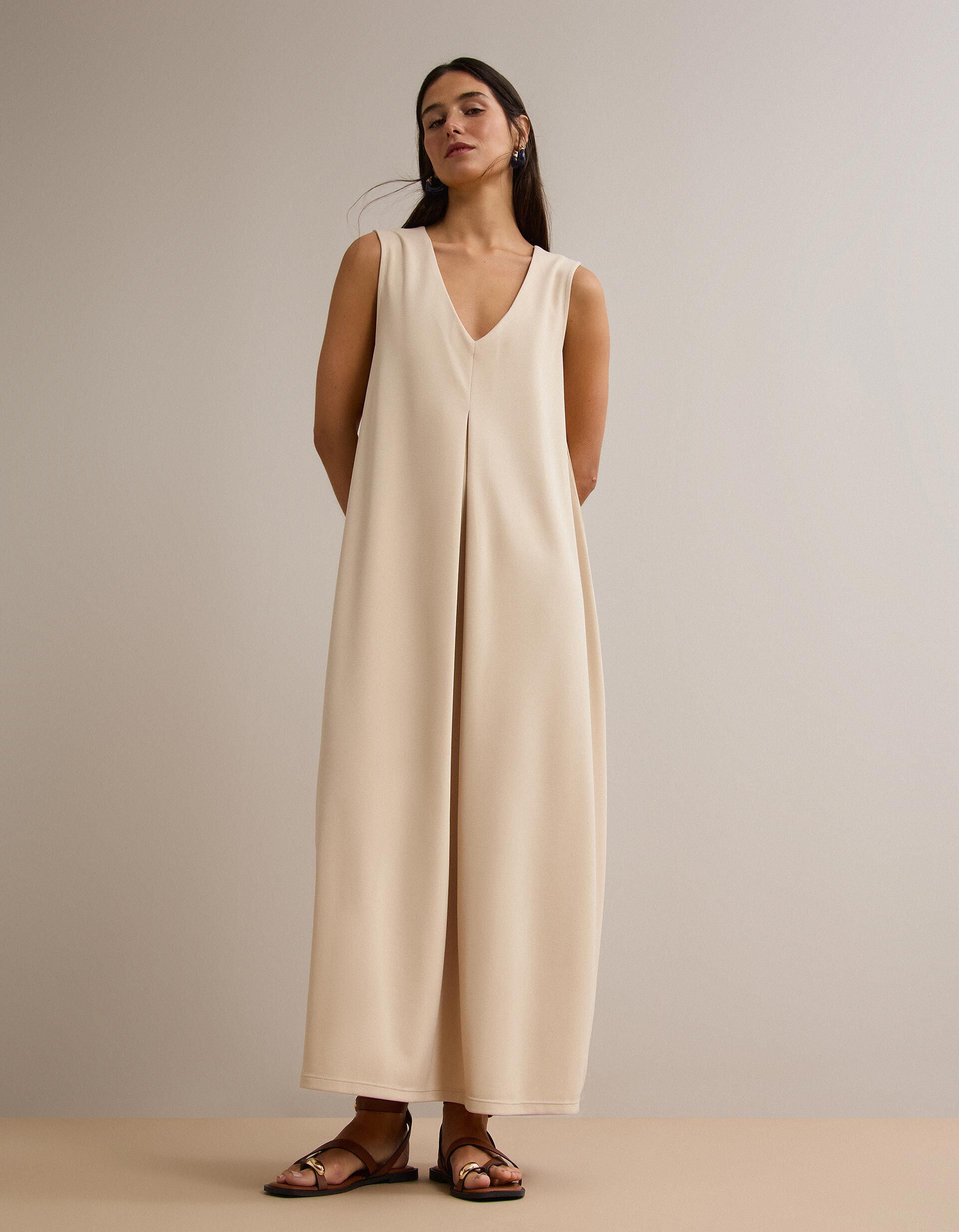 Comprar Online Vestido Comprido, Mulher, Cru