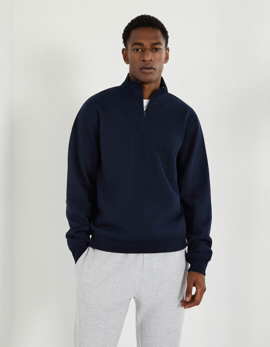 Comprar Online Sweatshirt com Fecho, Homem, Azul Escuro