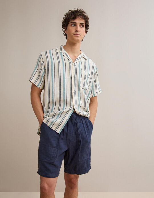 Comprar Online Camisa Riscas, Homem, Azul