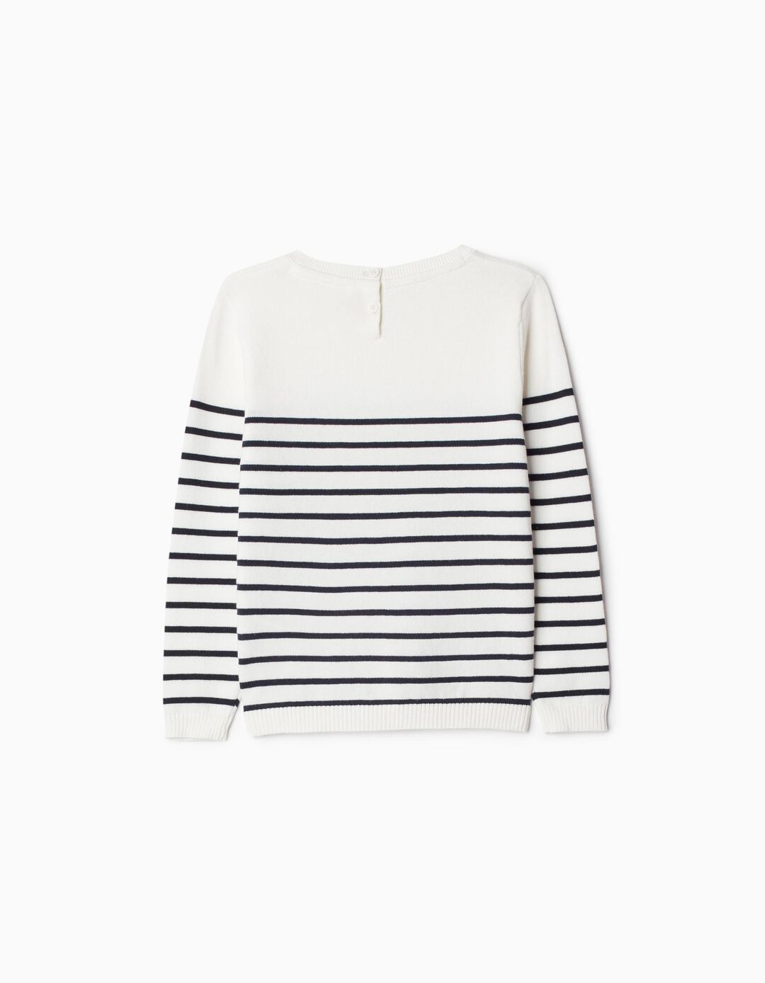 Camisola de Malha Riscas, Menina, Branco