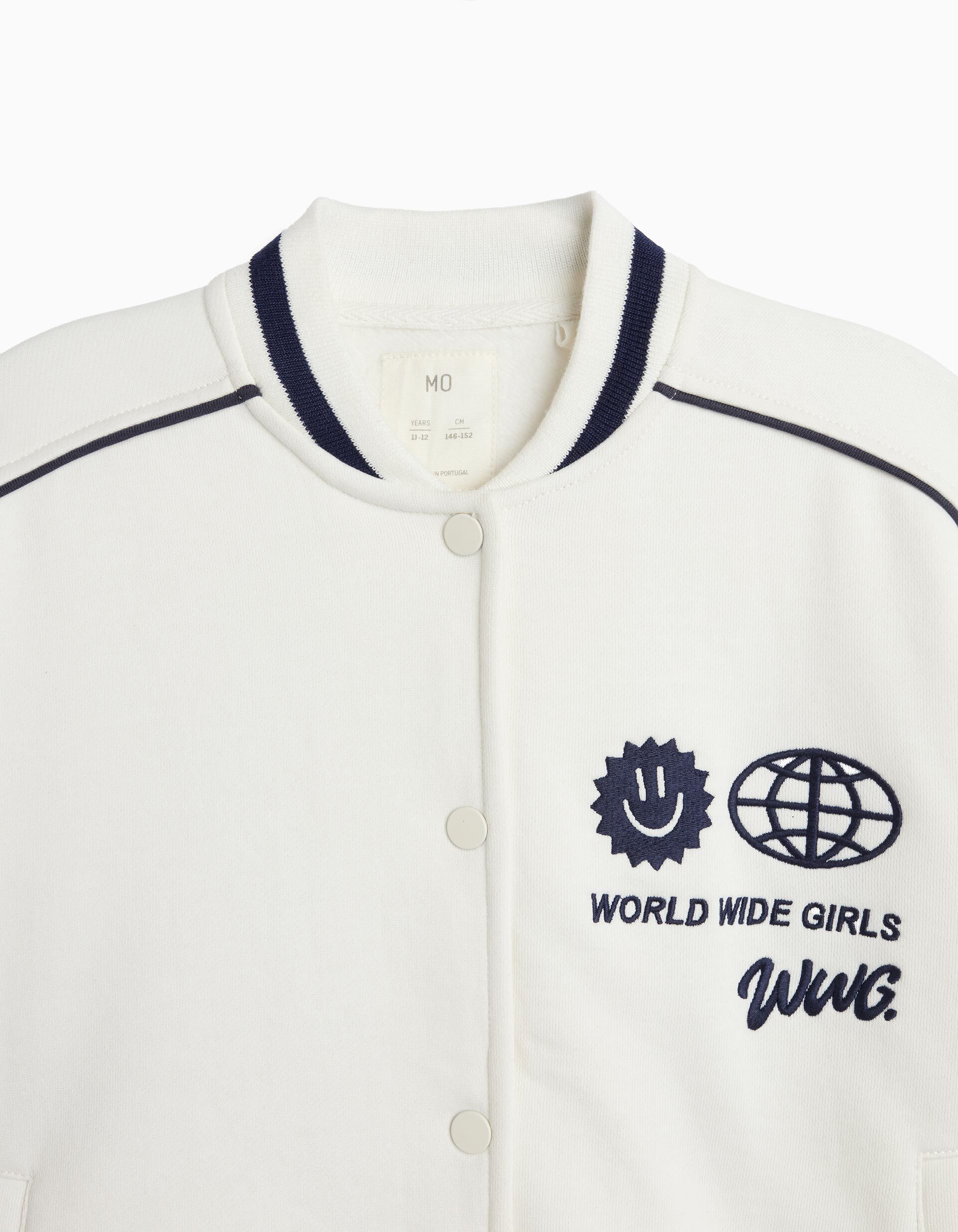 Comprar Online Bomber De Felpa, Menina, Branco