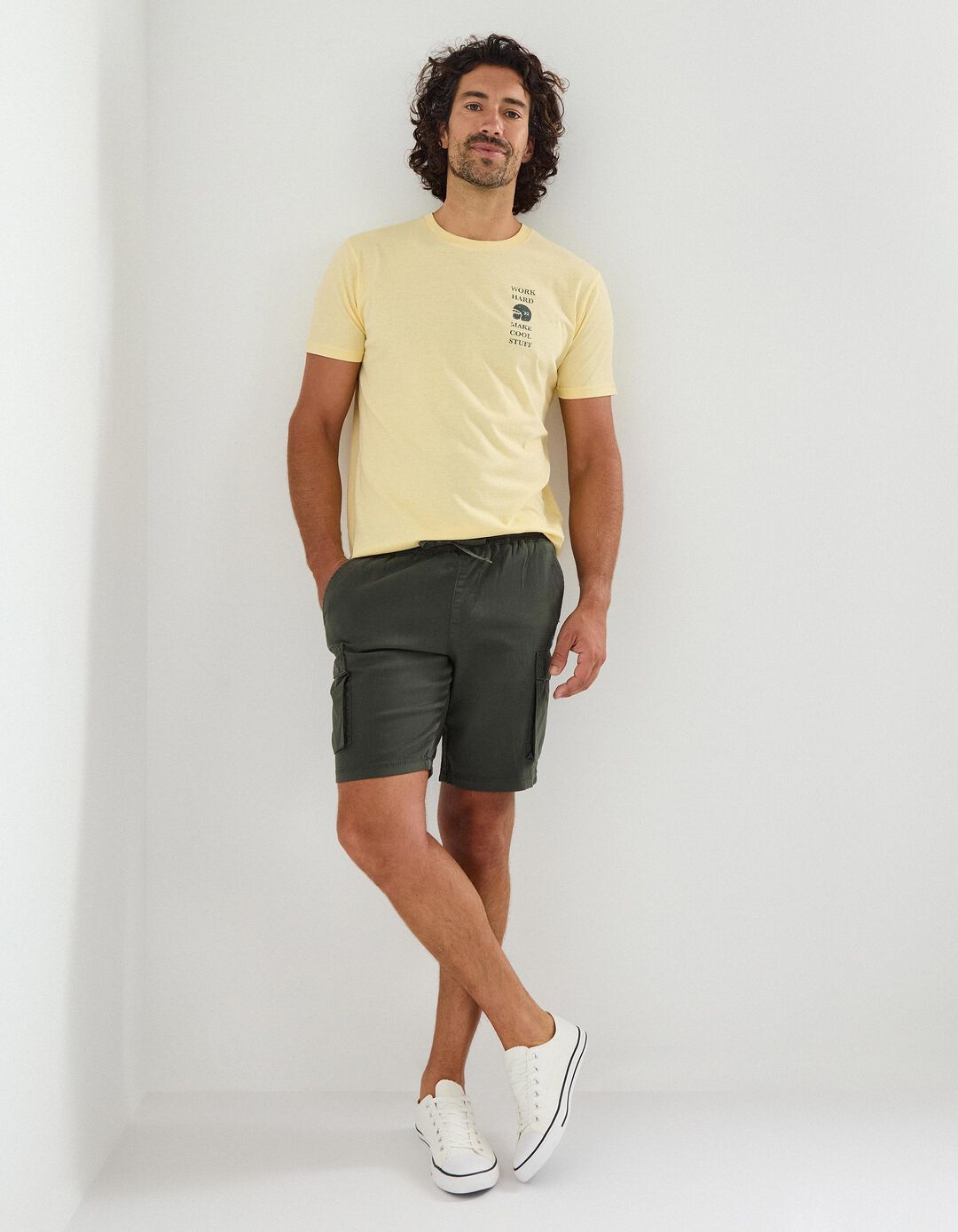 Calções de Felpa, Homem, Verde Escuro