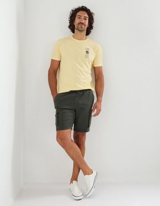 Comprar Online Calções de Felpa, Homem, Verde Escuro
