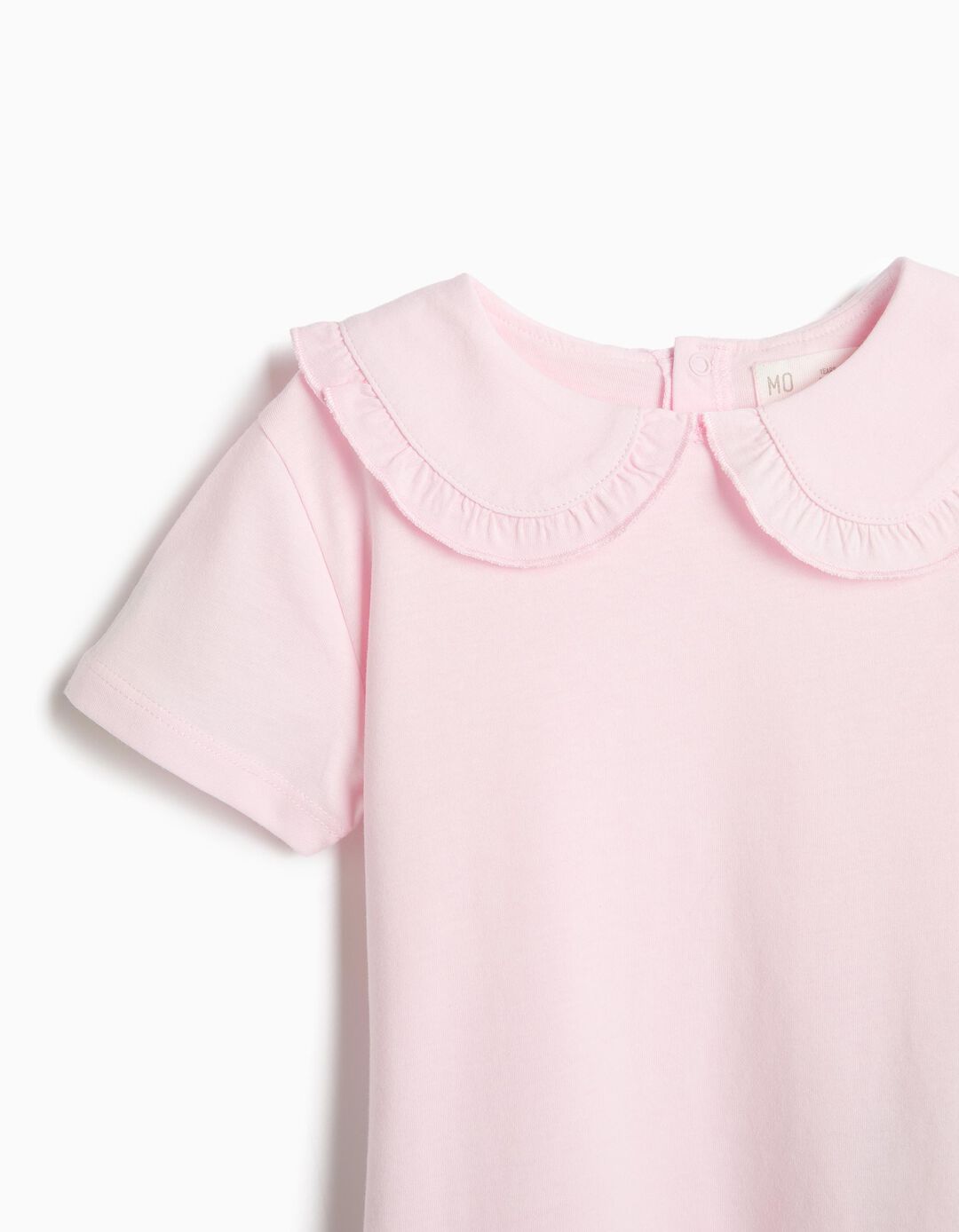 T-shirt Com Gola, Menina, Rosa Claro