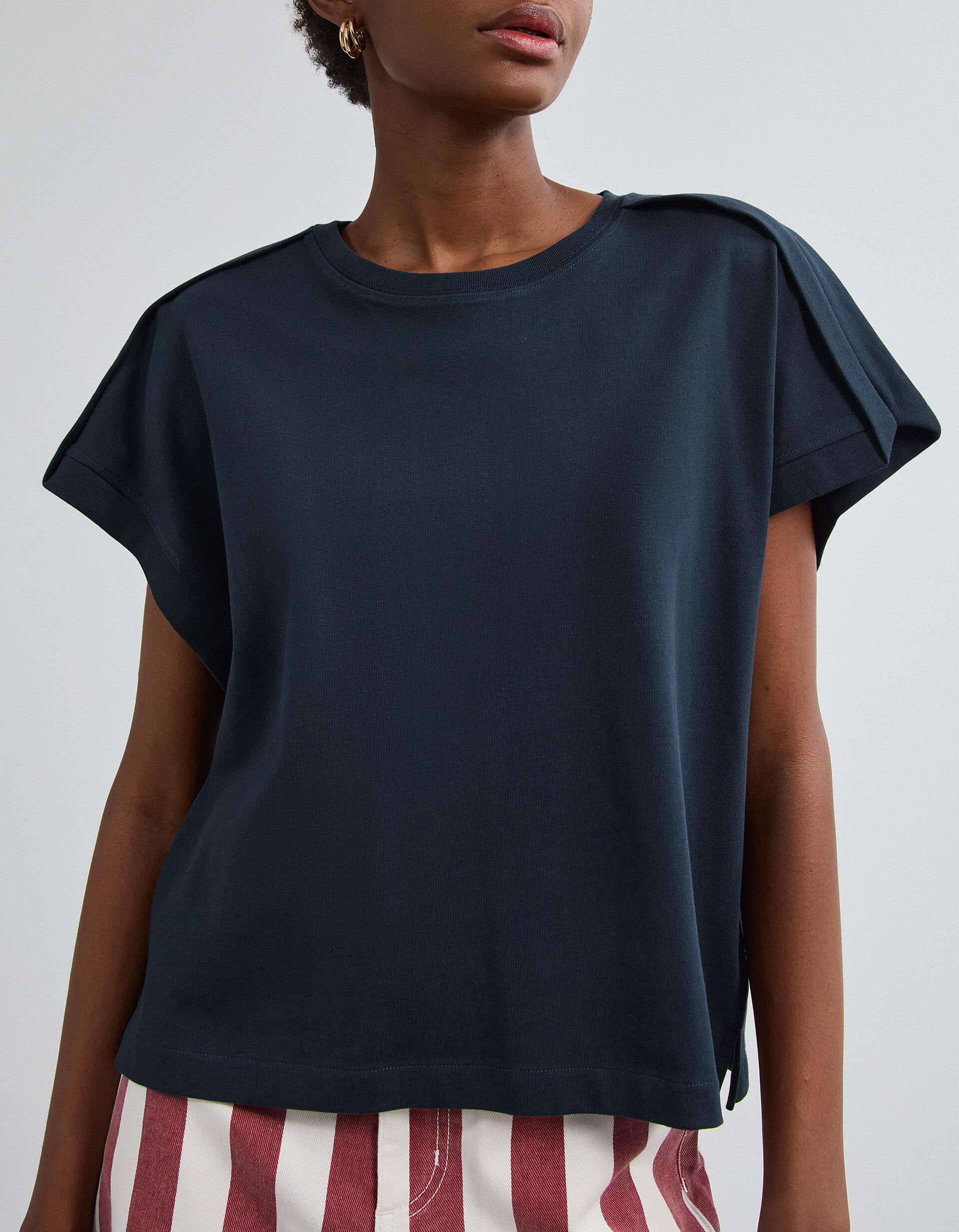 Comprar Online T-shirt Com Detalhe, Mulher, Azul Escuro