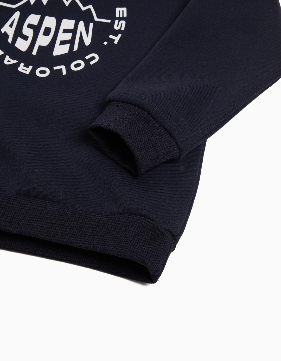 Sweatshirt de Felpa Capuz, Menino, Azul Escuro