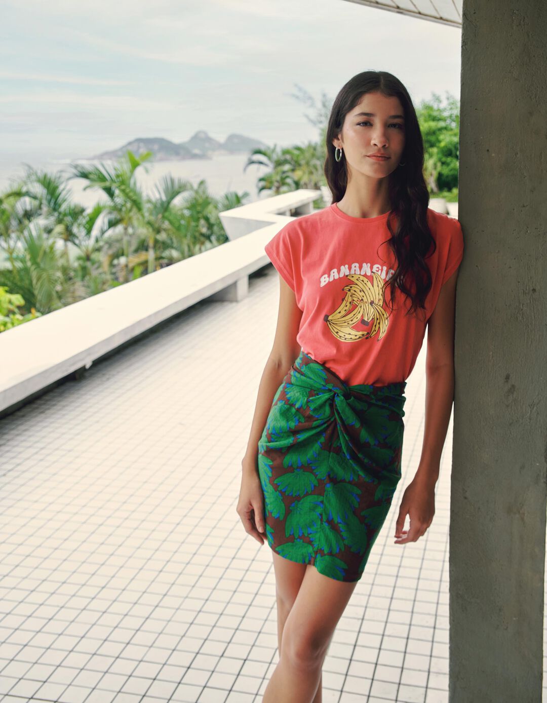 T-shirt Estampada, Mulher, Rosa Escuro