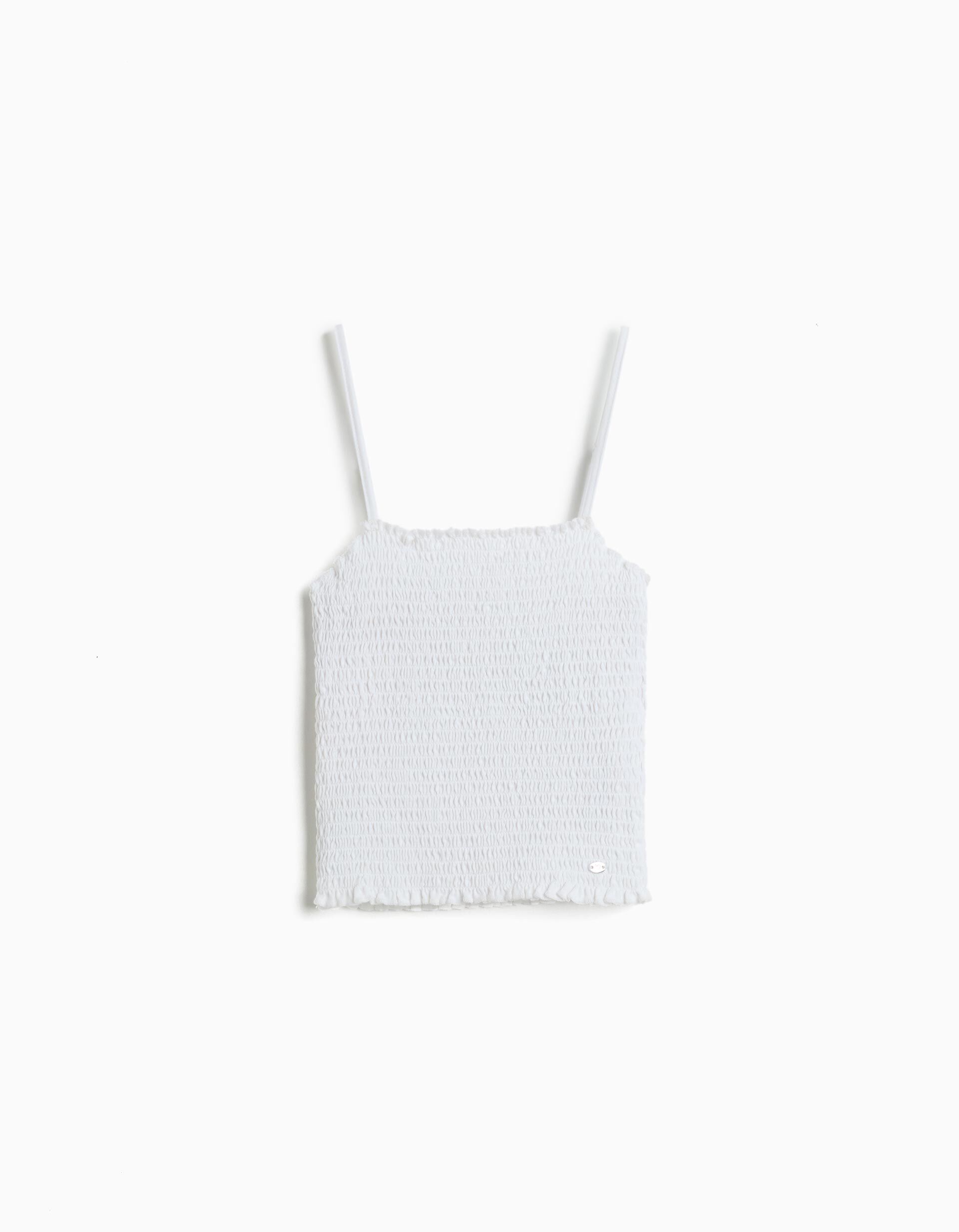 Comprar Online Top Franzido Smock, Menina, Branco