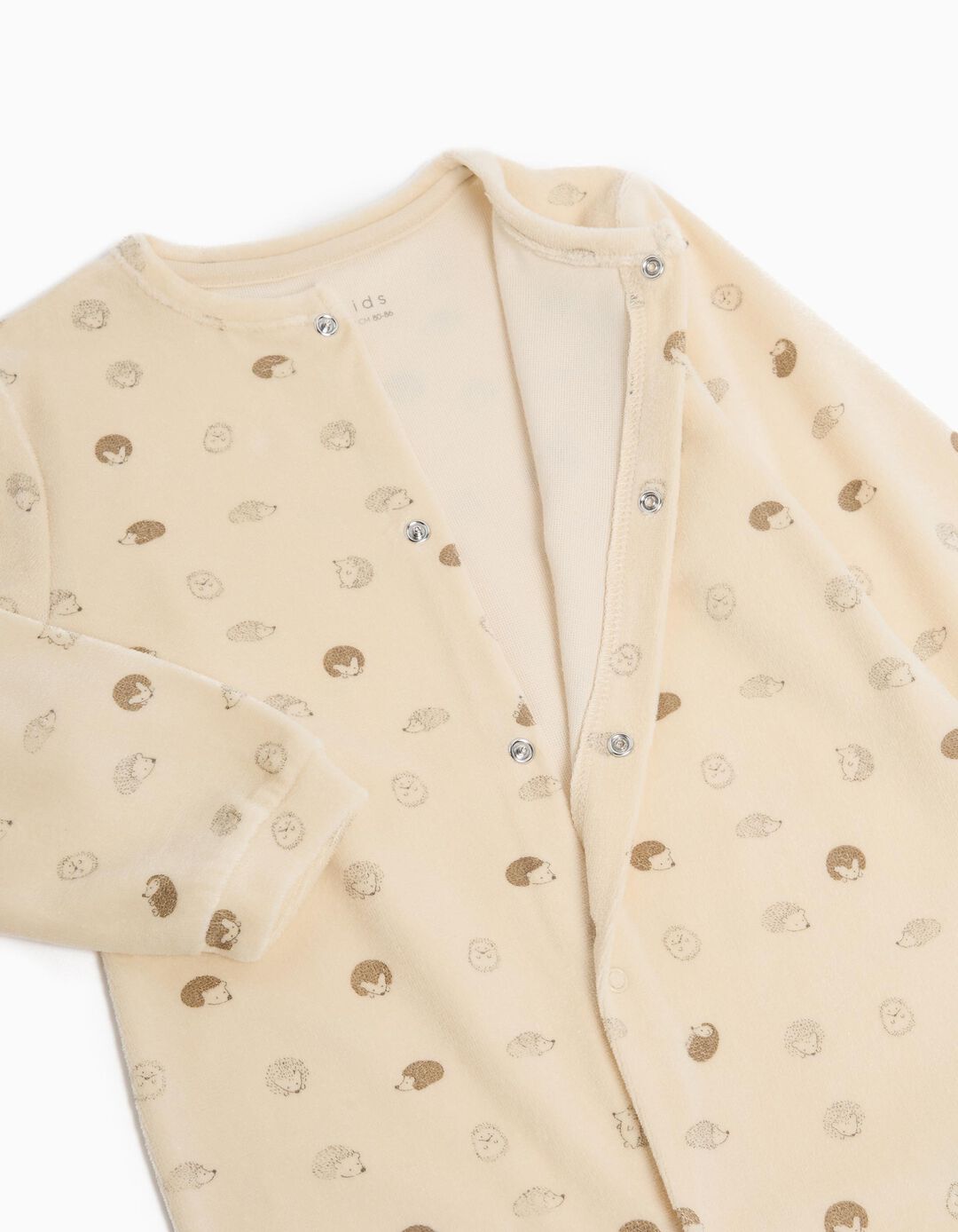 Babygrow Aveludado Estampado, Bebé, Bege