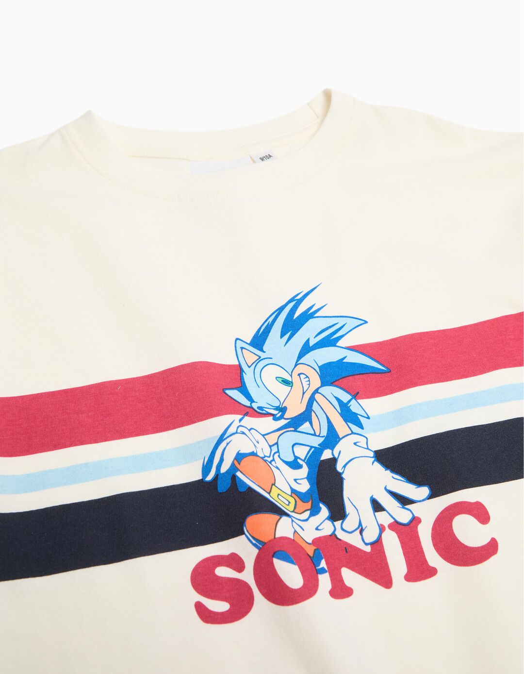 T-shirt de Manga Comprida 'Sonic', Menino, Branco
