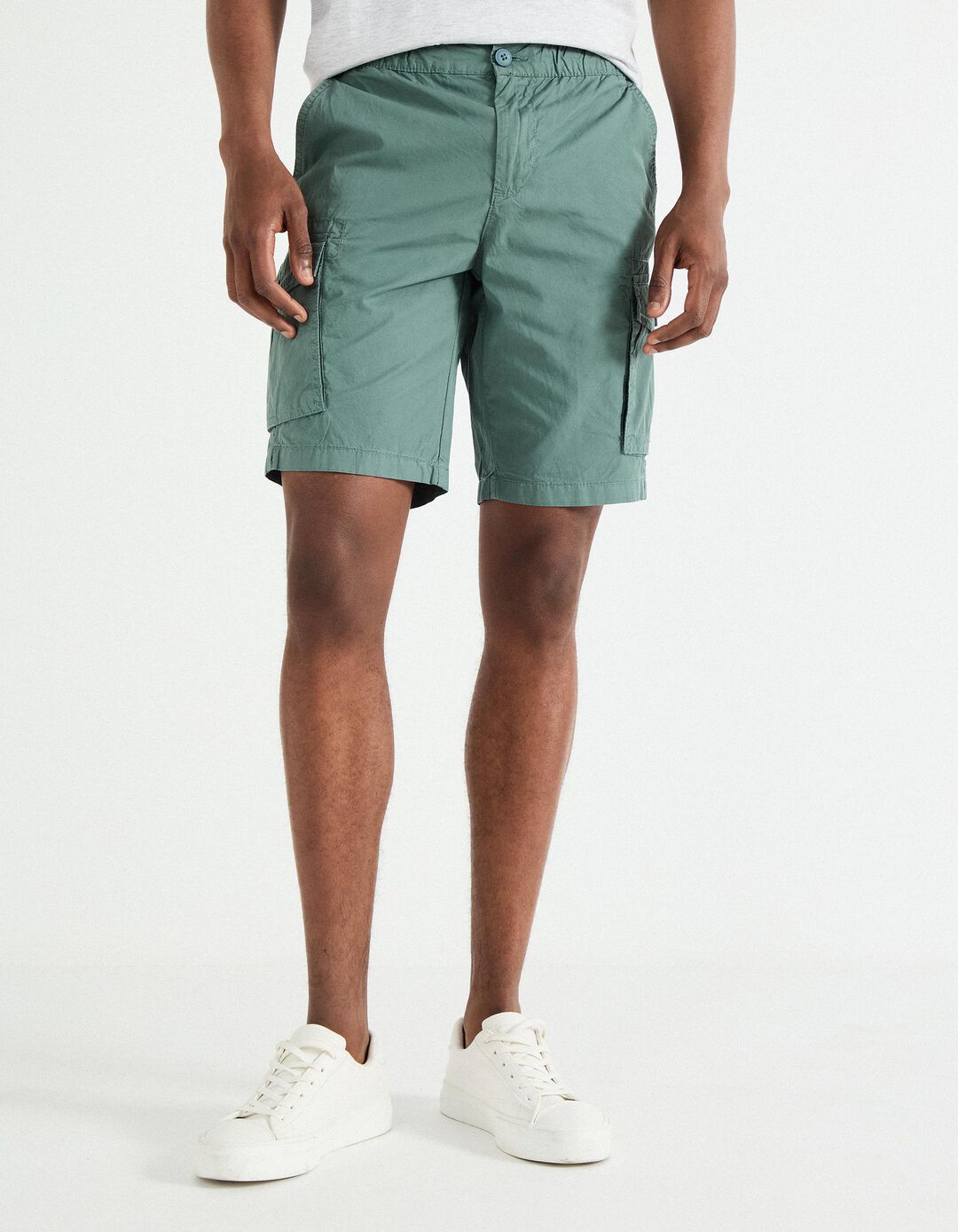 Calções Cargo, Homem, Verde Escuro
