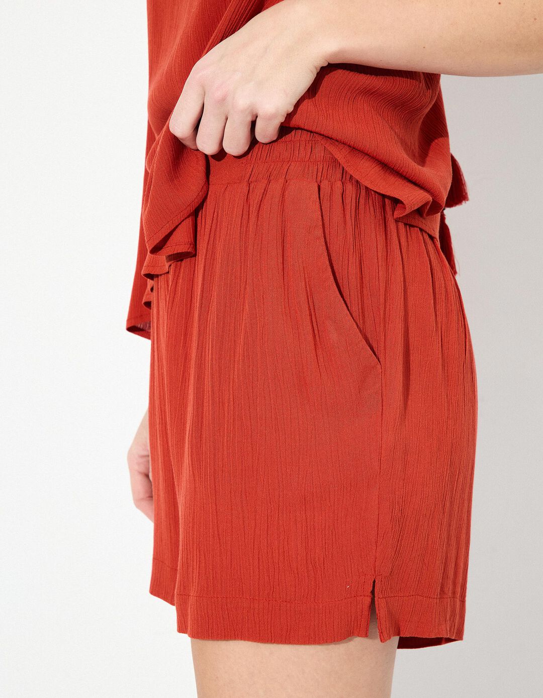 Calções, Mulher, Vermelho Escuro 