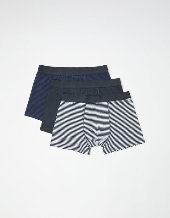 Comprar Online Pack 3 Boxers, Homem, Azul Escuro