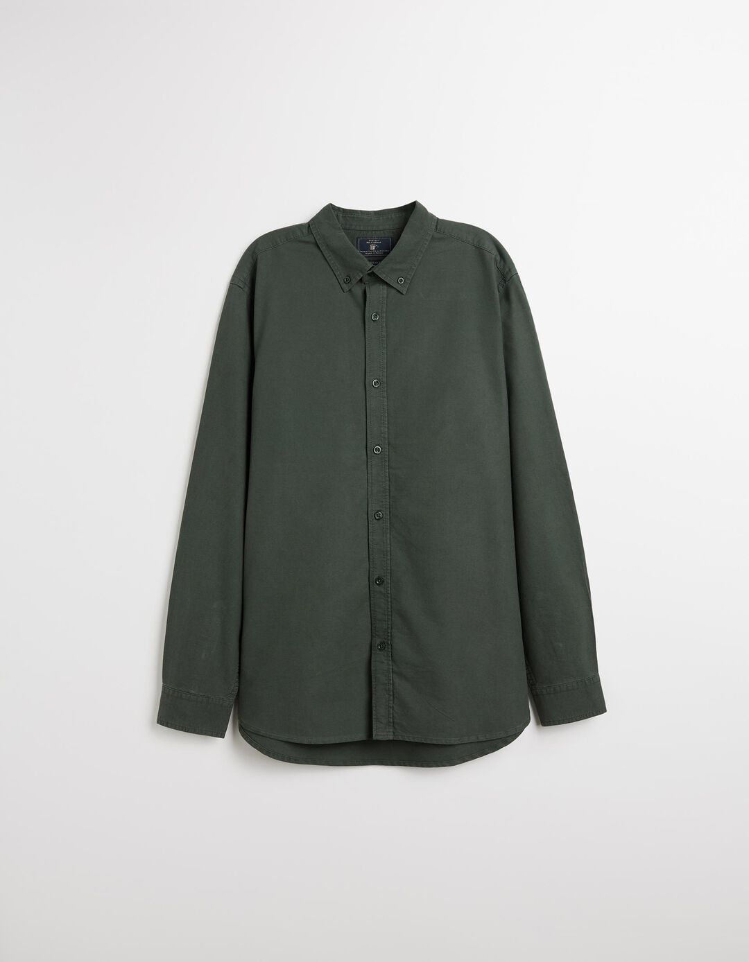 Camisa de Manga Comprida Oxford, Homem, Verde Escuro