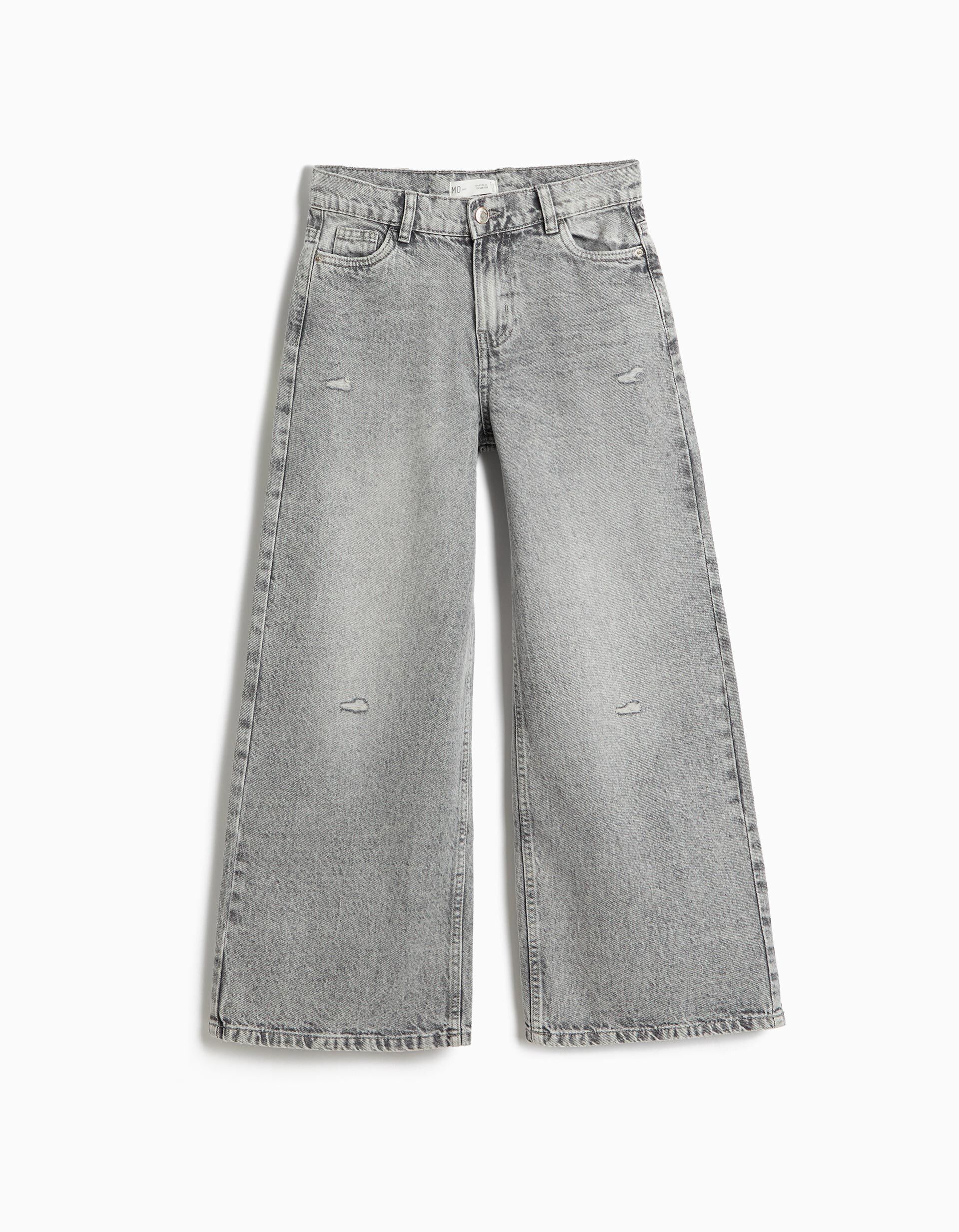 Comprar Online Cal&ccedil;as De Ganga Wide Leg, Menina, Cinzento Claro