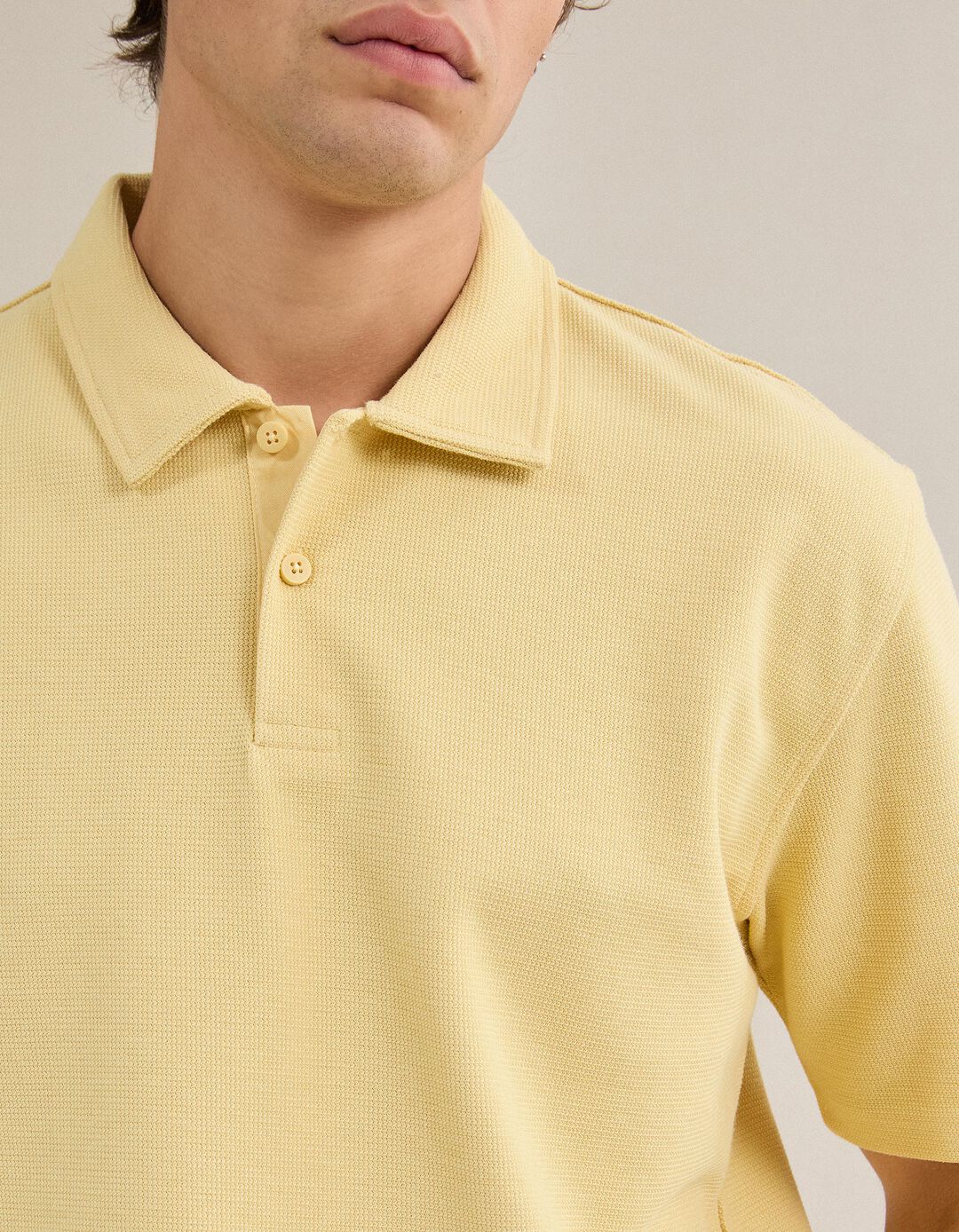 Polo Estruturado, Homem, Amarelo