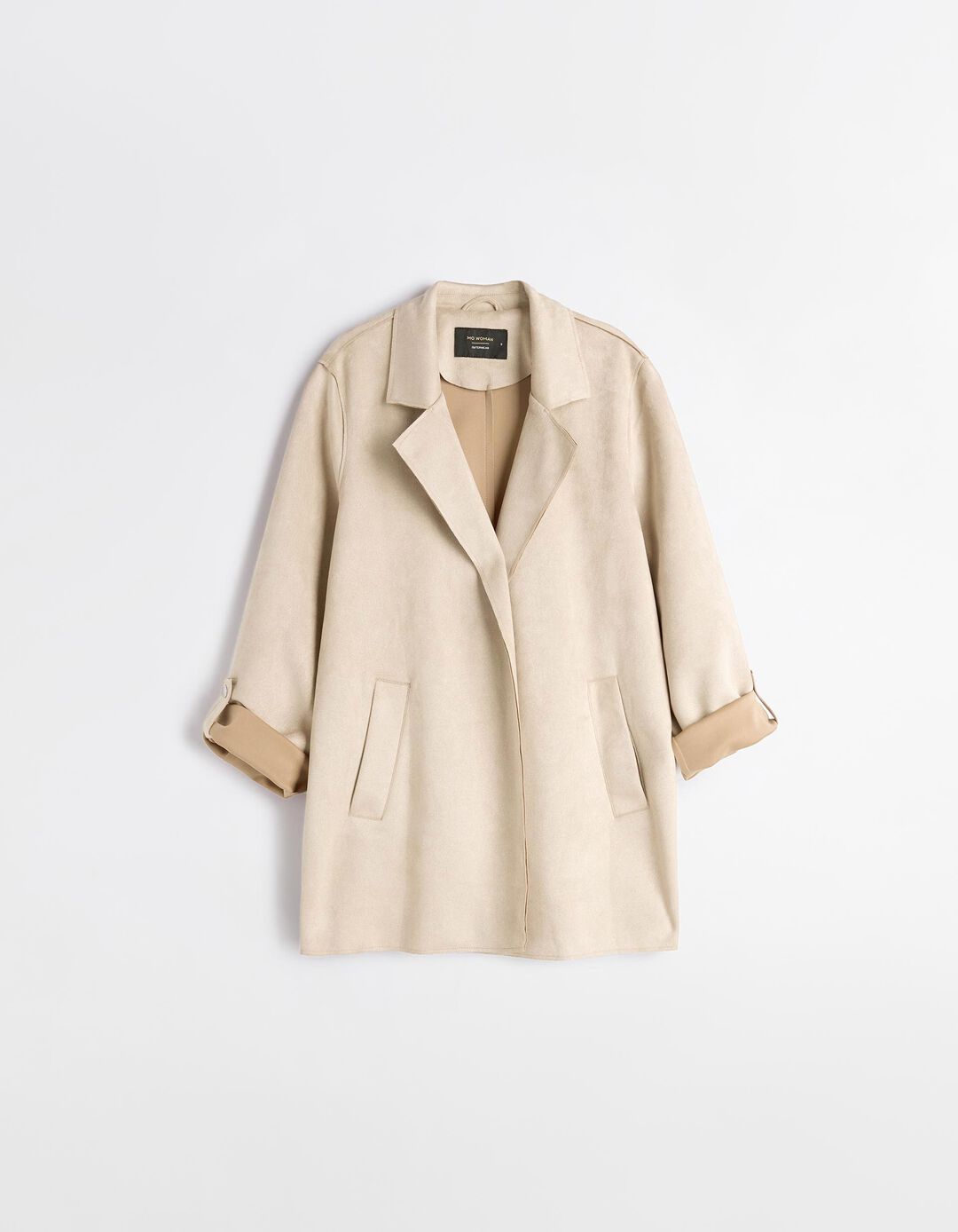 Blazer Efeito Camur&ccedil;a, Mulher, Bege Claro