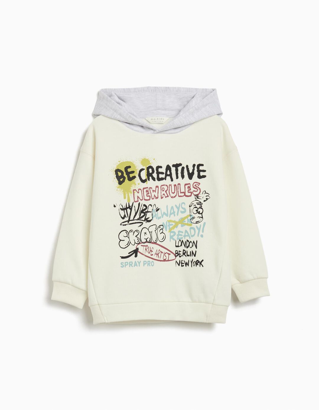 Sweatshirt com Capuz, Menino, Branco