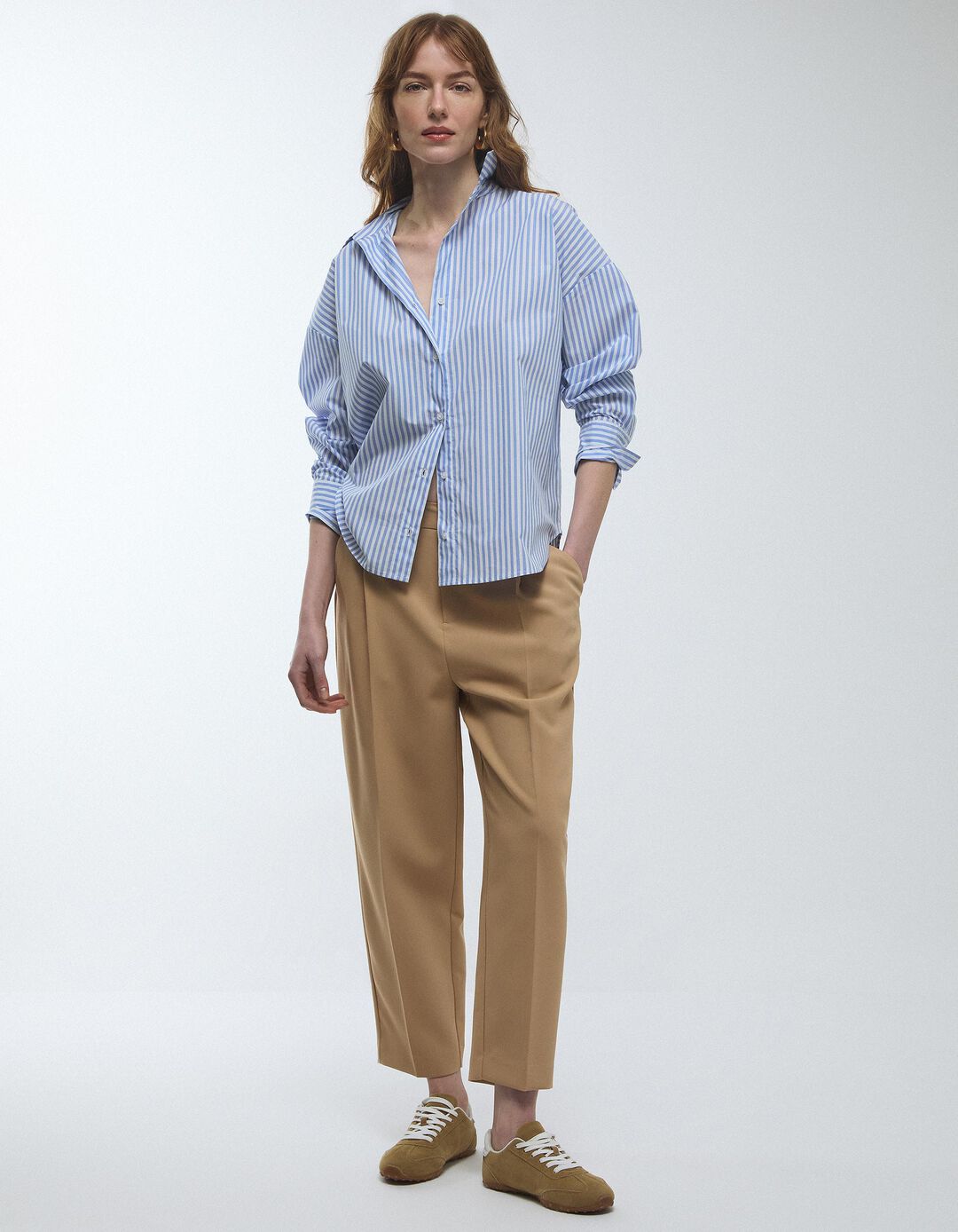 Camisa &agrave;s Riscas, Mulher, Branco