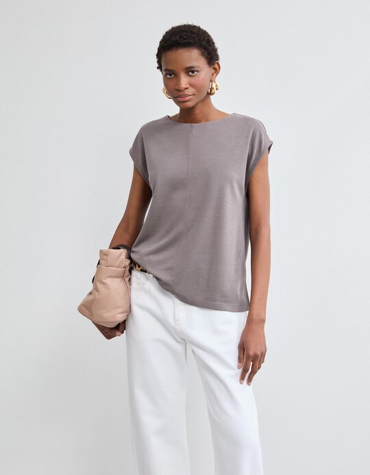 Comprar Online T-shirt, Mulher, Cinzento