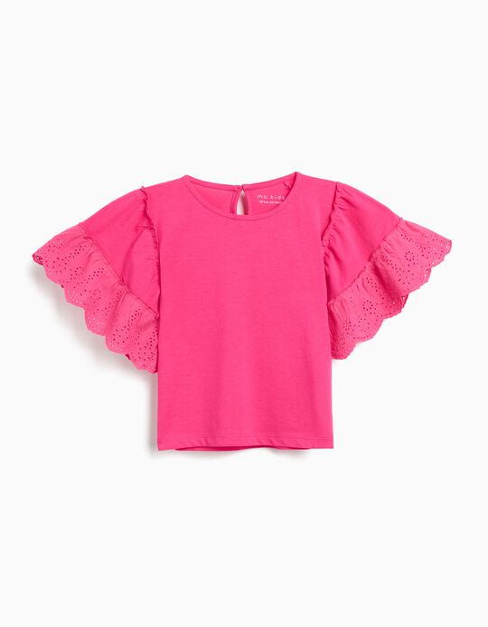 Comprar Online T-shirt Bordada, Menina, Rosa Escuro 