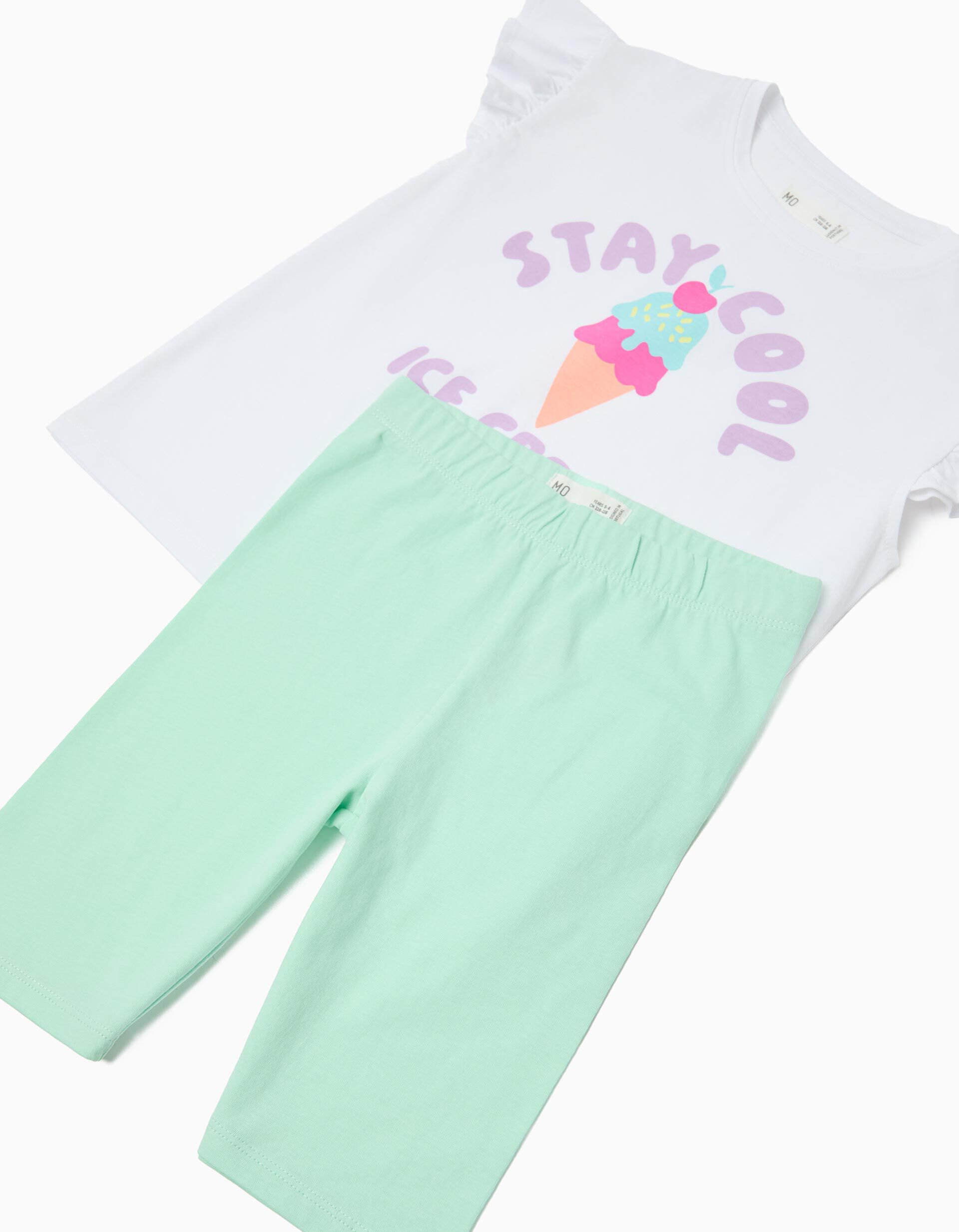 Comprar Online Conjunto T-shirt e Leggings, Menina, Branco