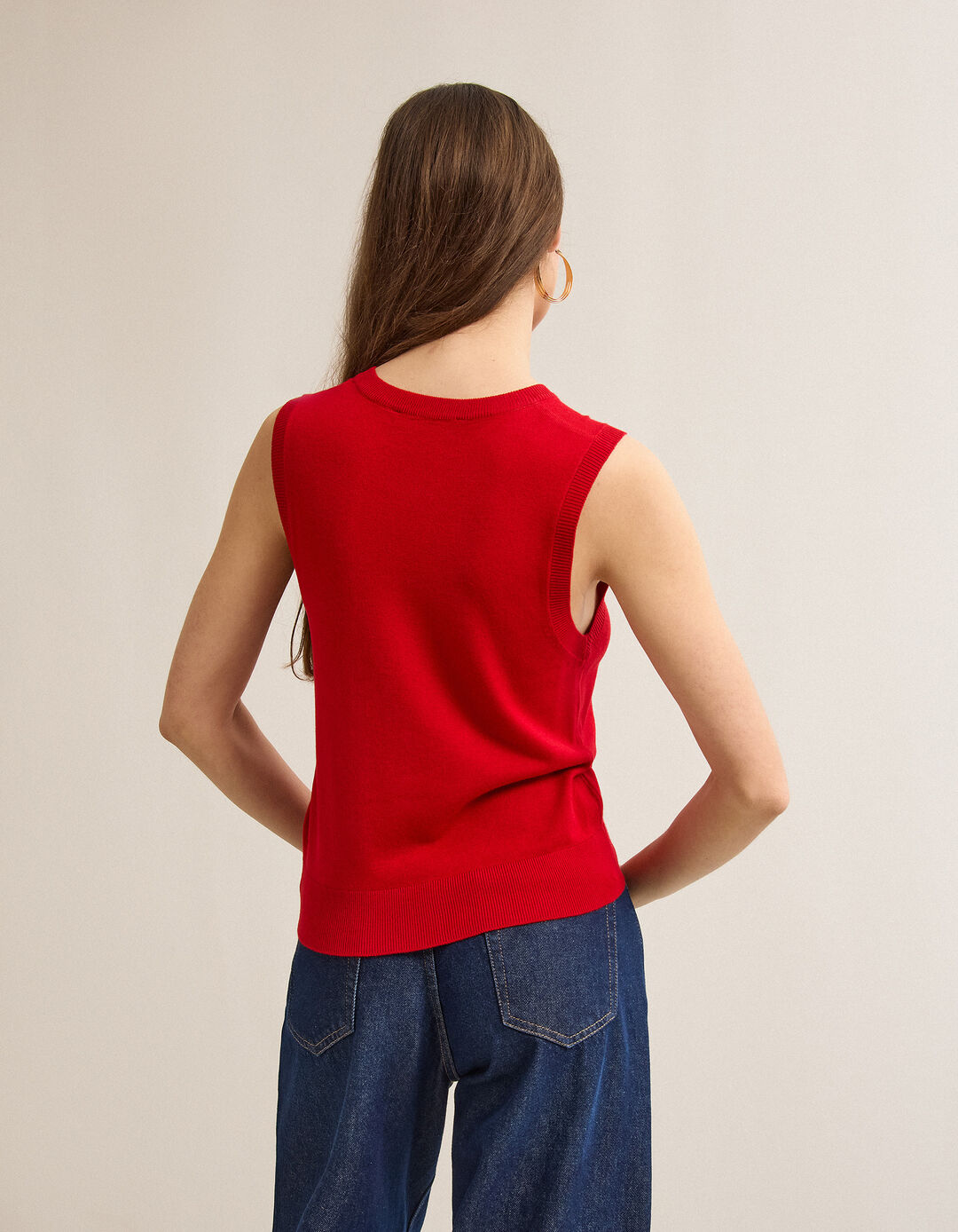 Colete de Malha, Mulher, Vermelho