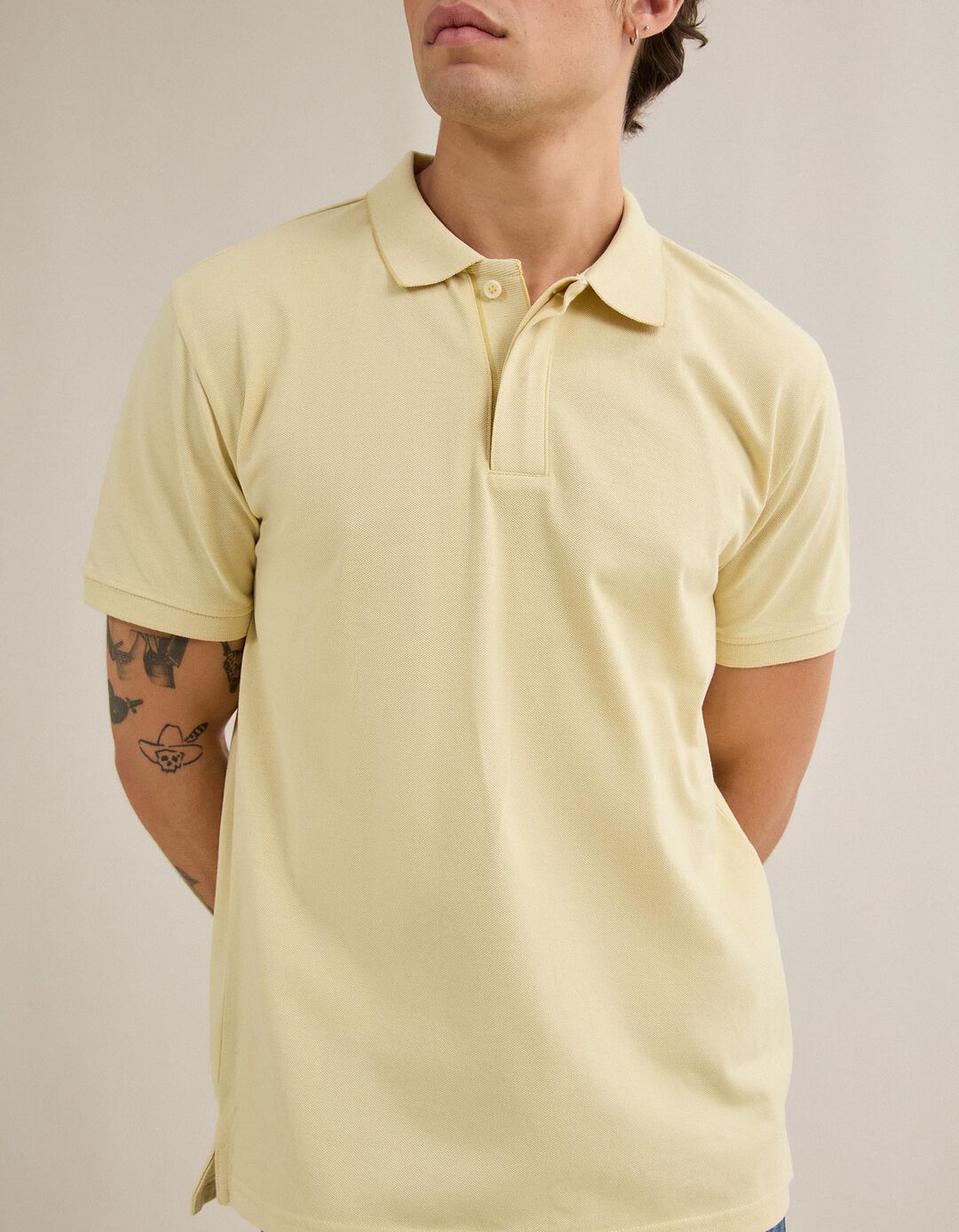 Polo Piquet, Homem, Amarelo