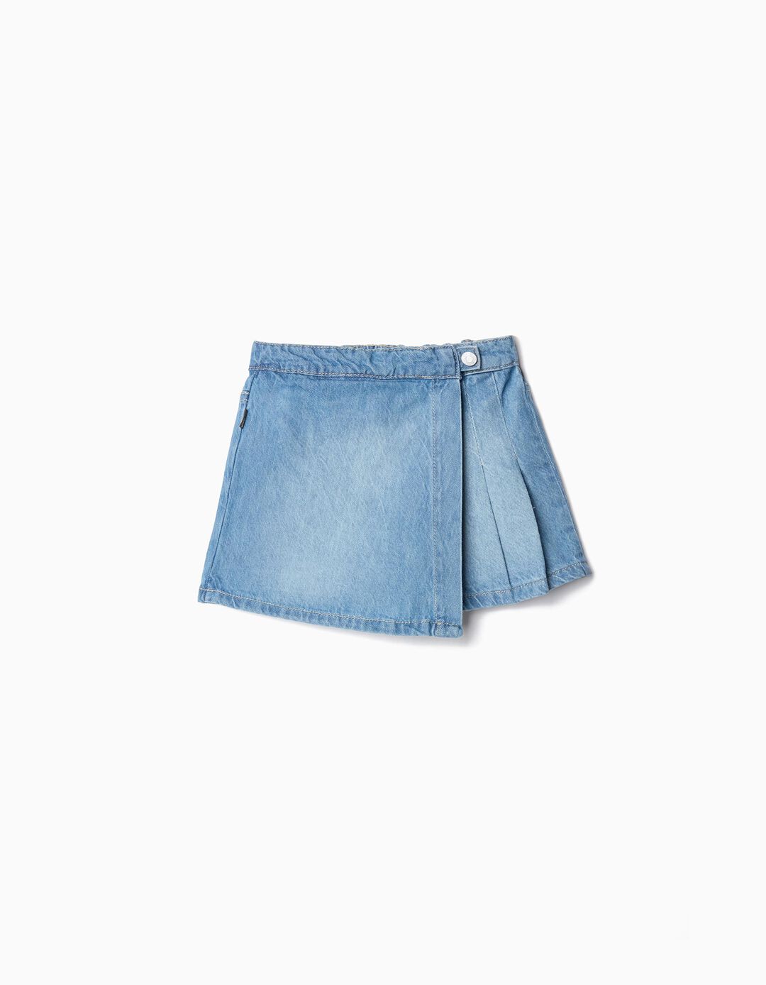 Saia-Calção de Ganga, Menina, Azul Claro