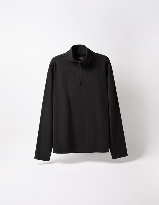 Comprar Online Camisola Polar com Fecho, Homem, Preto