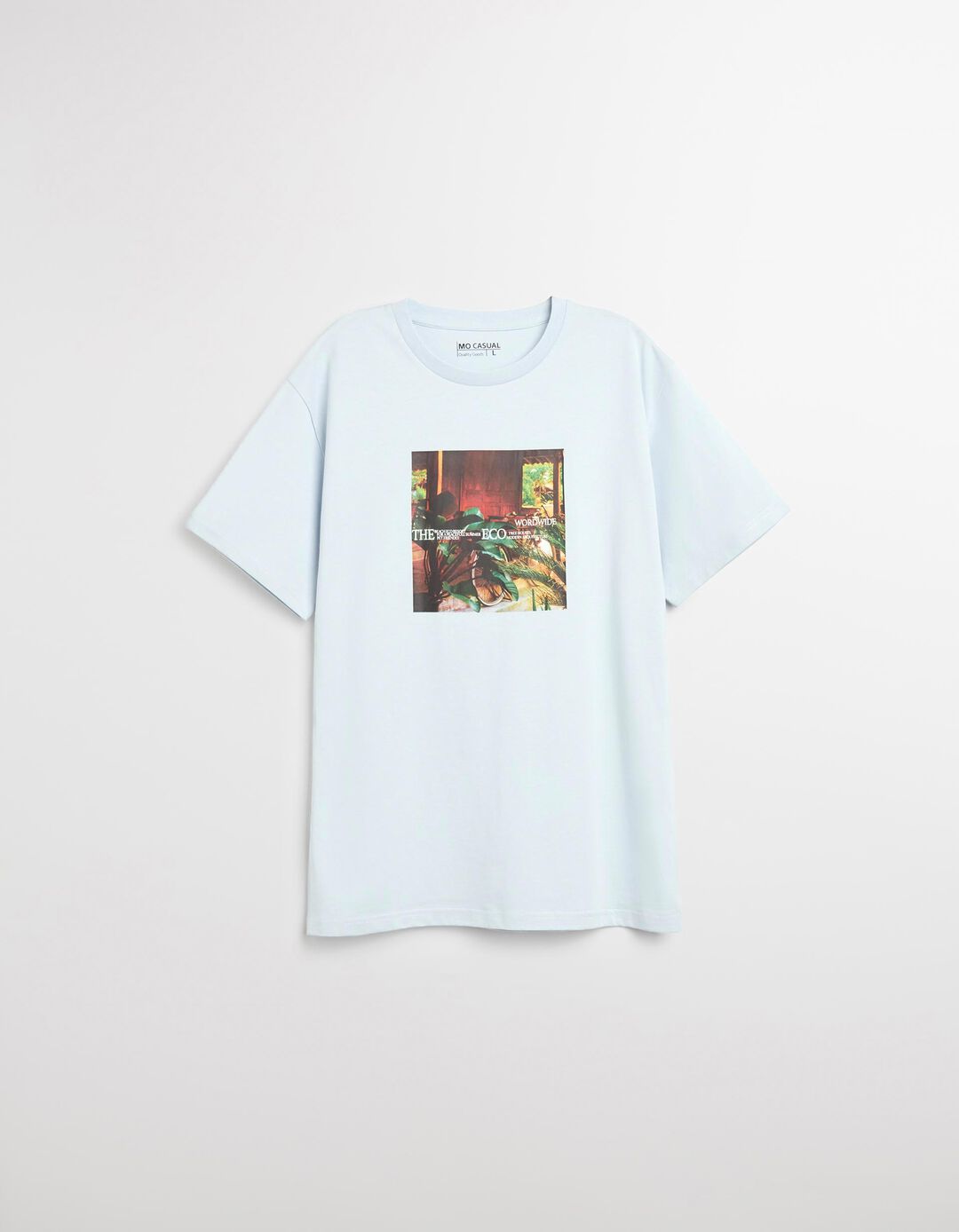 T-shirt Jersey Print, Homem, Azul Claro
