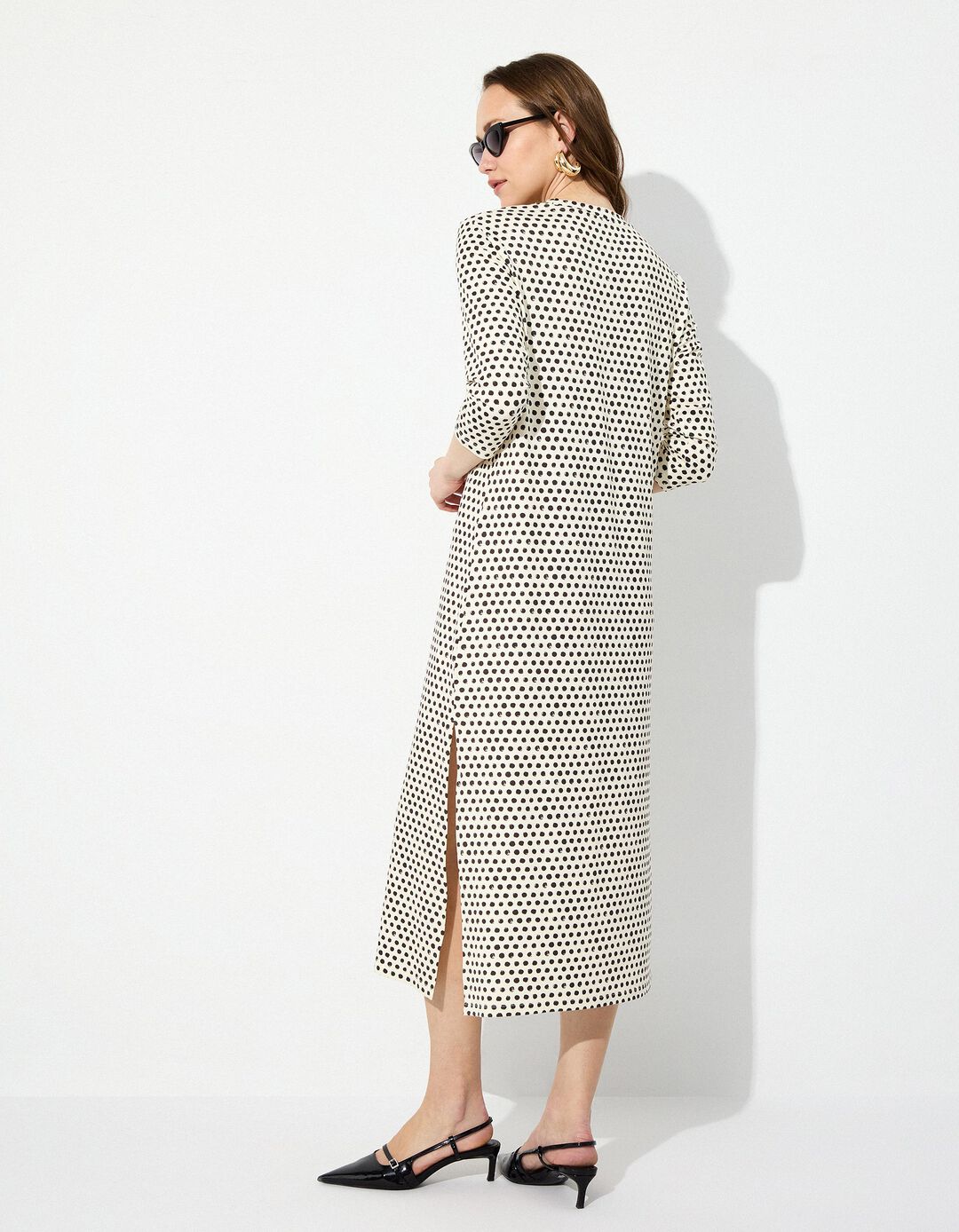 Vestido Estampado, Mulher, Branco 