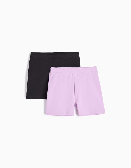 Comprar Online Pack 2 Leggings de Calções, Menina, Preto