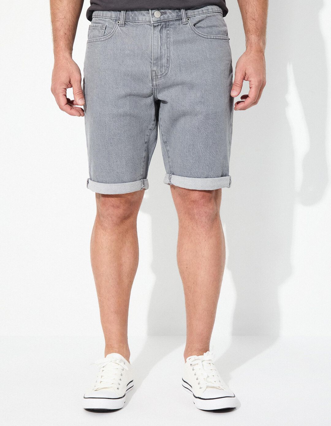 Calções de Ganga 'Slim fit', Homem, Cinzento Claro
