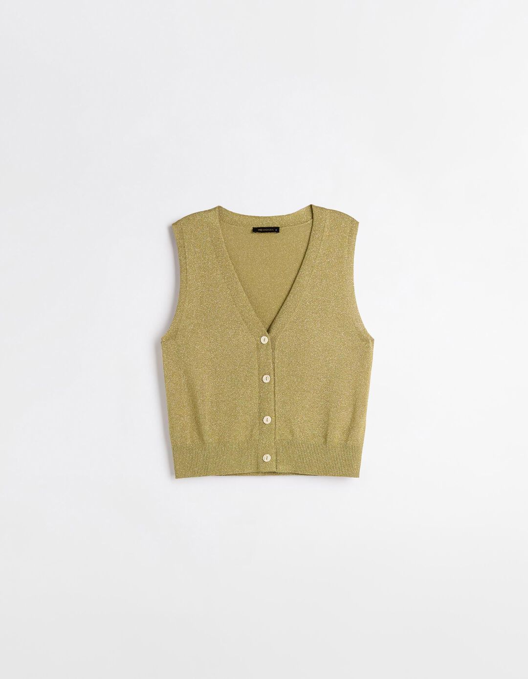 Colete Decote em V, Mulher, Verde