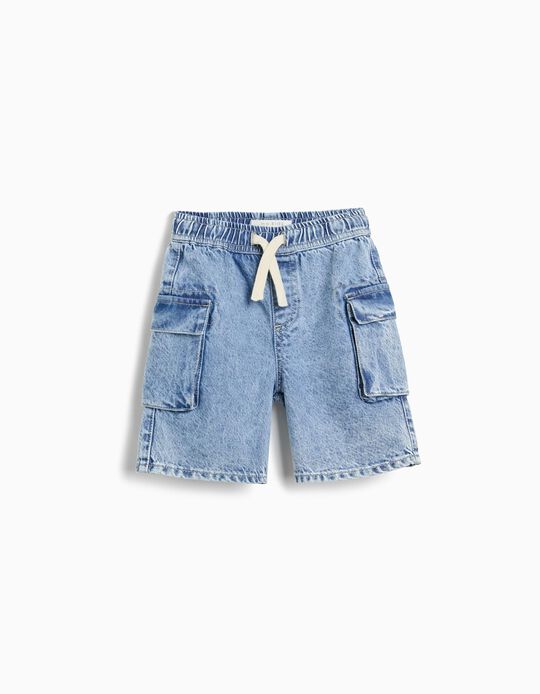 Comprar Online Calções Cargo, Menino, Azul Claro