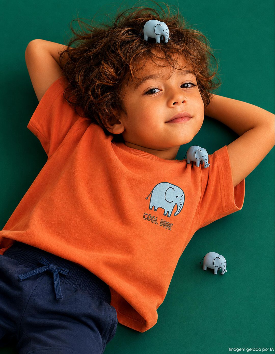 T-shirt Estampada, Menino, Laranja Escuro