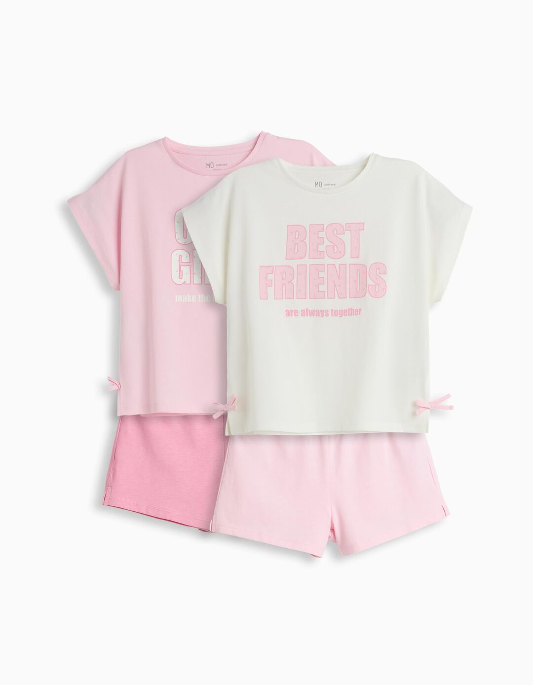 Pack 2 Pijamas Jersey, Menina, Branco