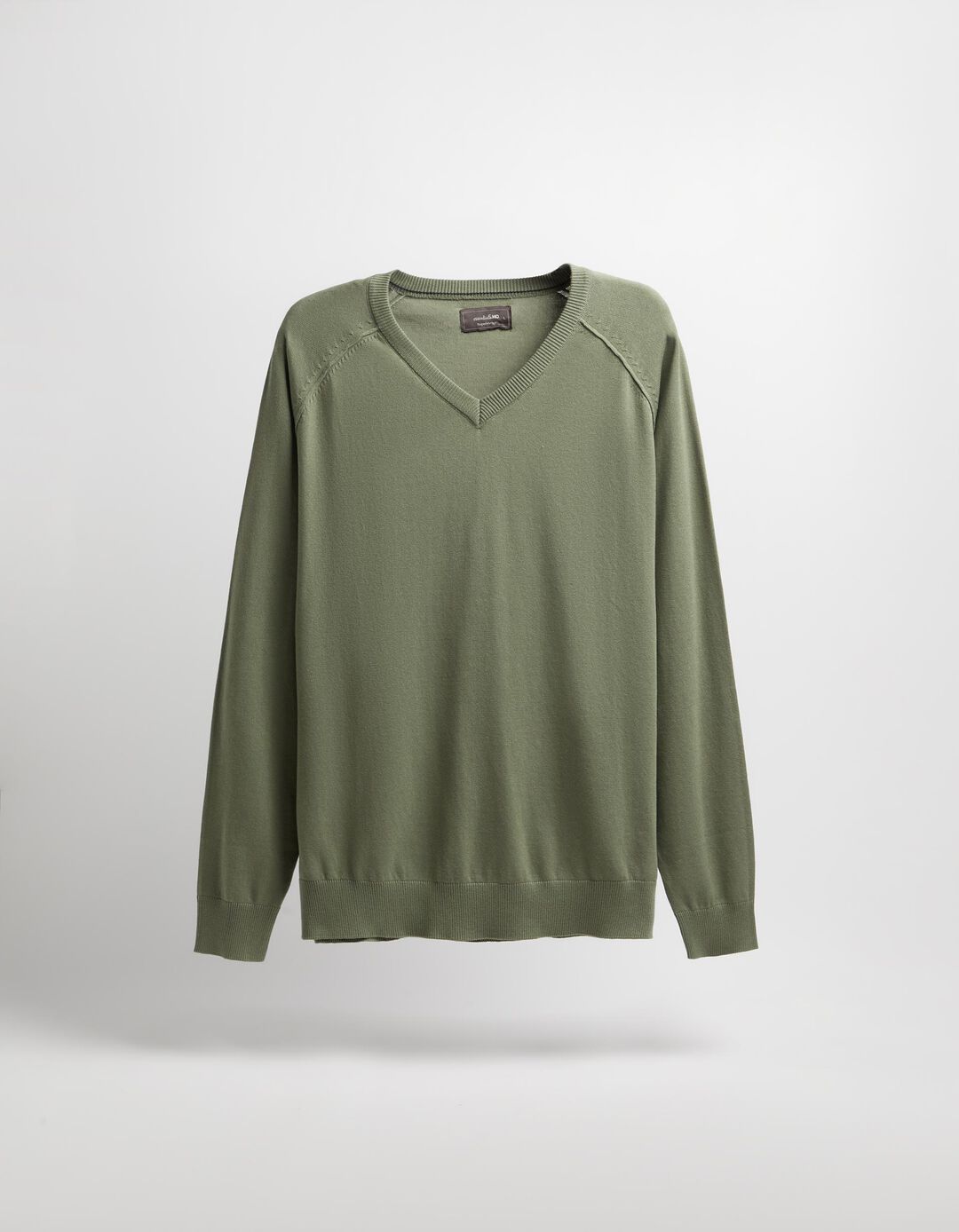 Camisola de Malha Decote em V, Homem, Verde