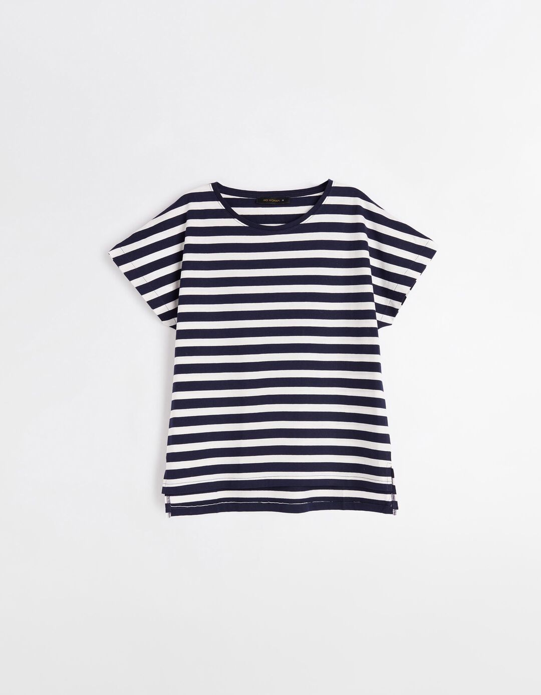 T-shirt Riscas, Mulher, Azul Escuro 