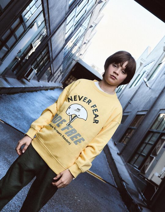 Comprar Online Sweatshirt de Felpa Estampado, Menino, Amarelo