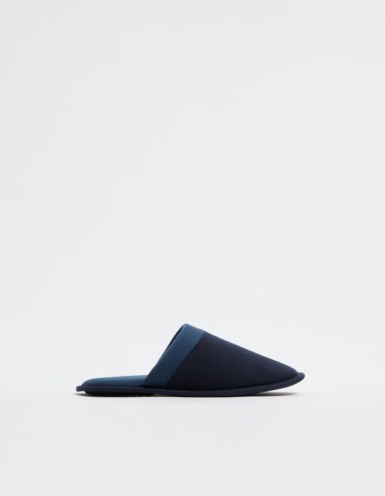 Comprar Online Chinelos de Quarto Jersey, Homem, Azul Escuro