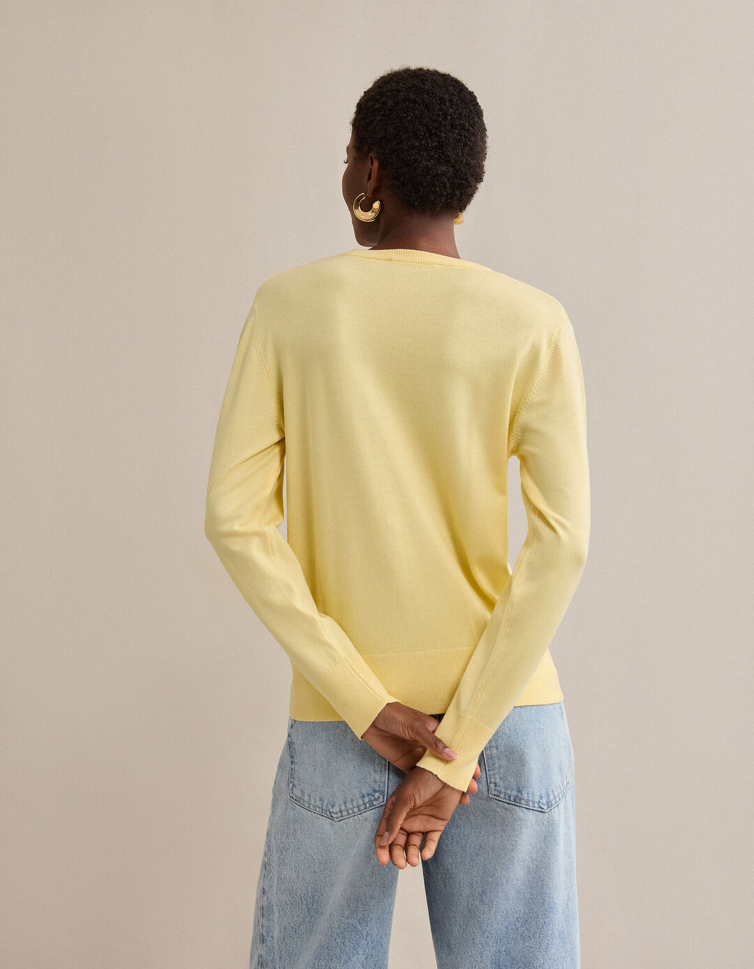 Camisola de Malha, Mulher, Amarelo Claro