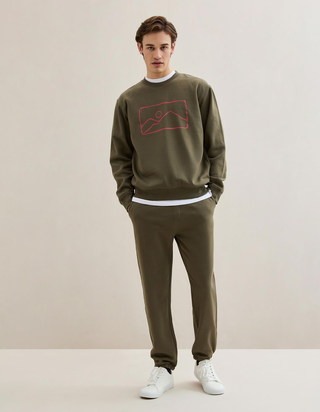 Cal&ccedil;as Jogging de Felpa, Homem, Verde Escuro