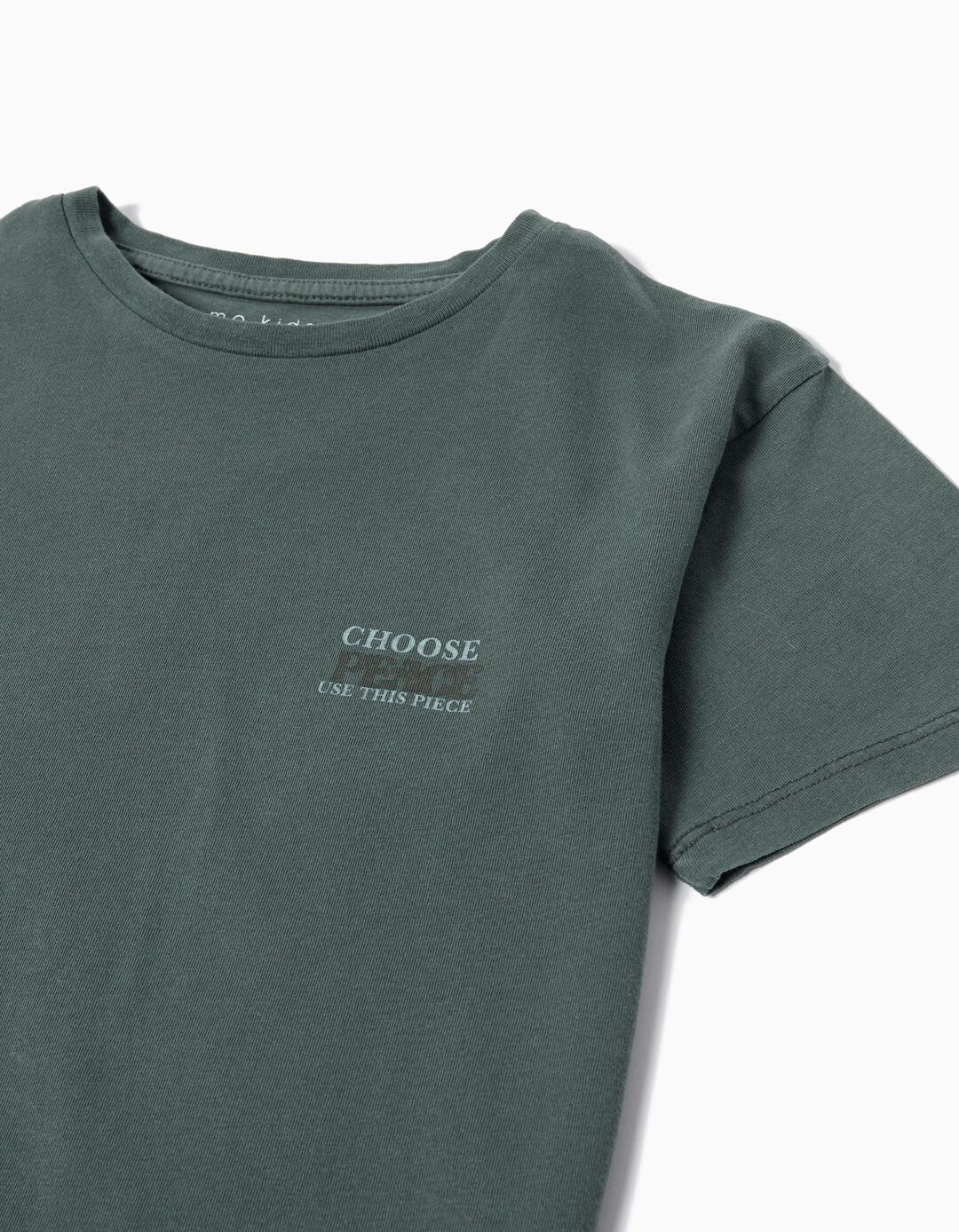 T-shirt 'Peace Language', Menino, Verde Escuro