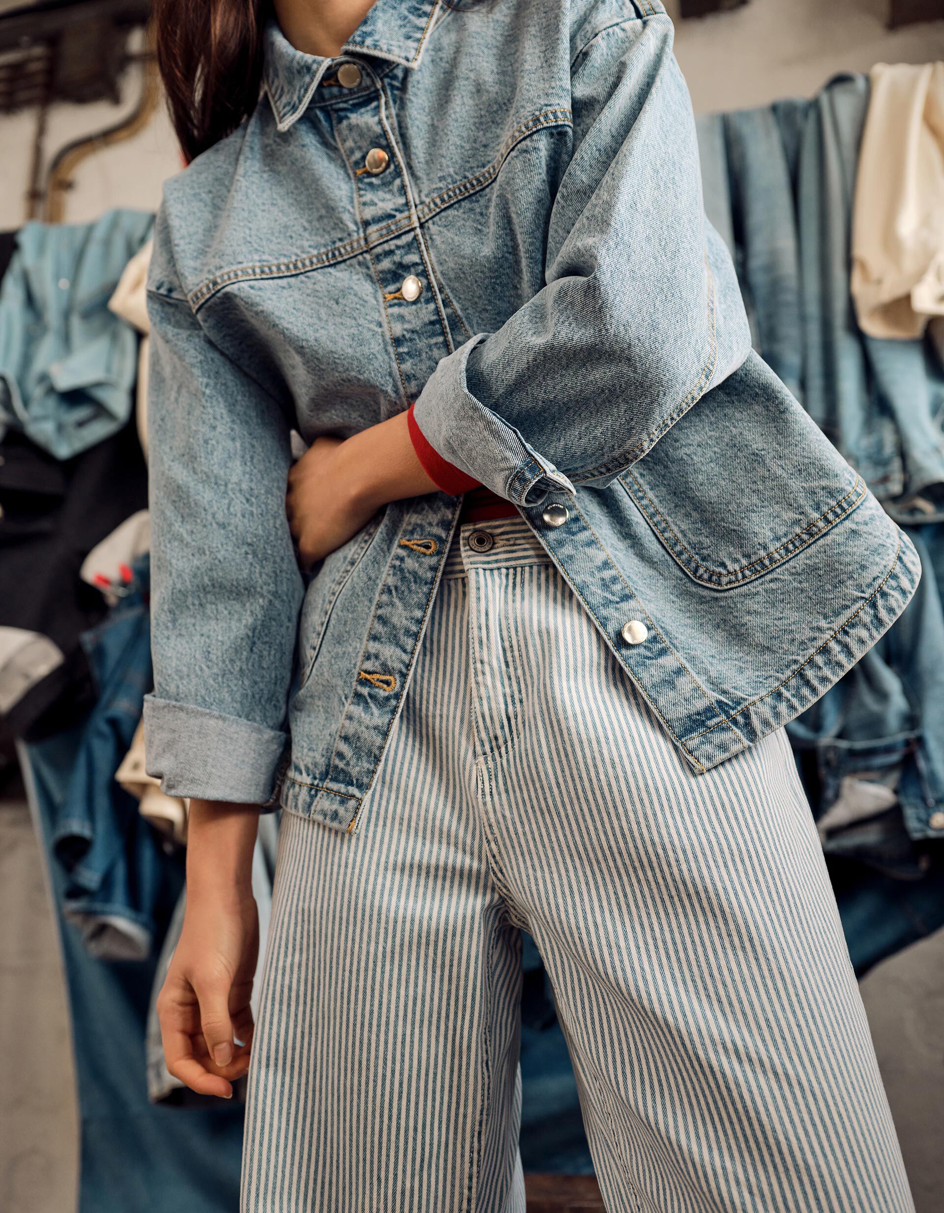 Comprar Online Cal&ccedil;as de Ganga Riscas, Mulher, Azul