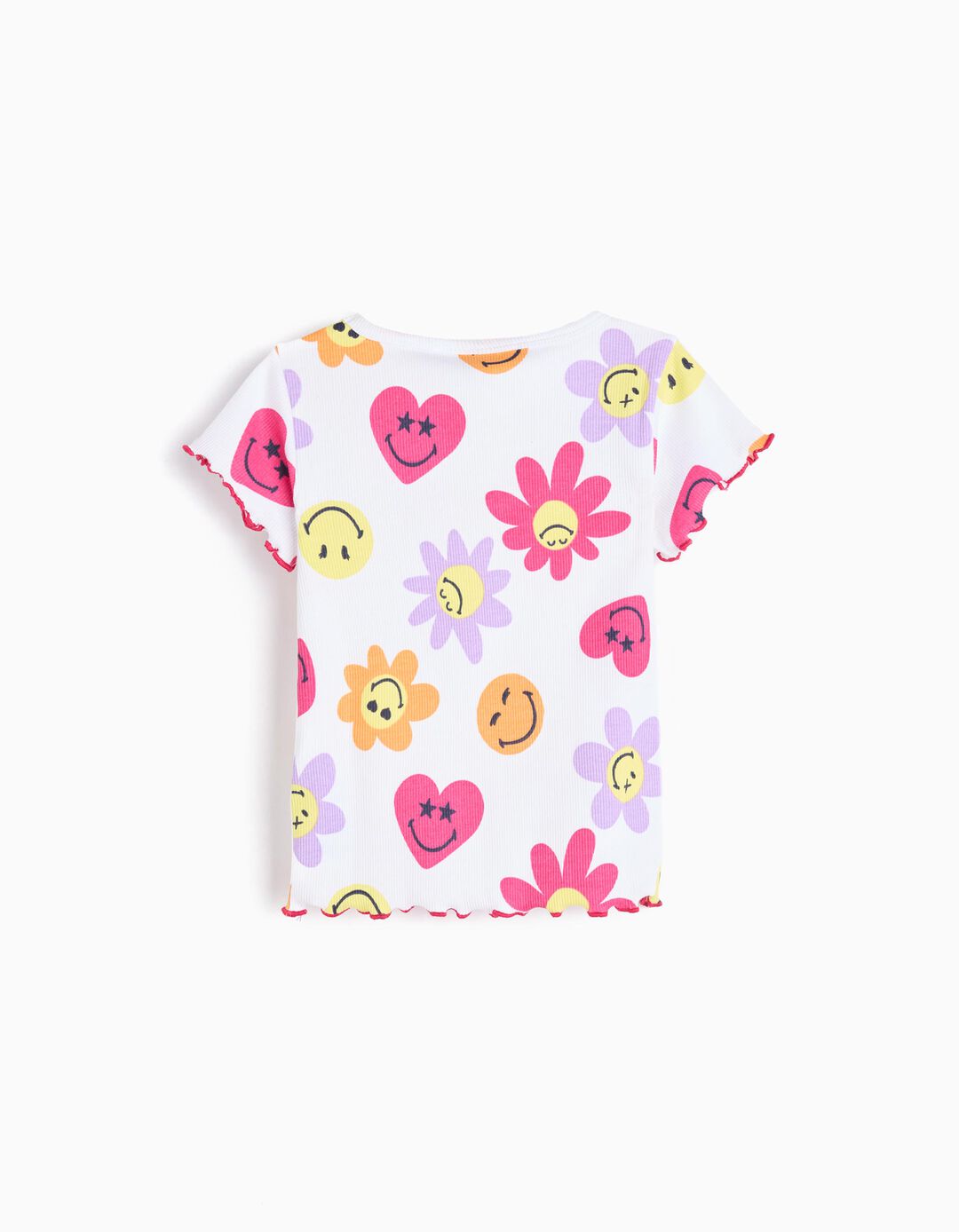 T-shirt 'Smiley World', Menina, Branco