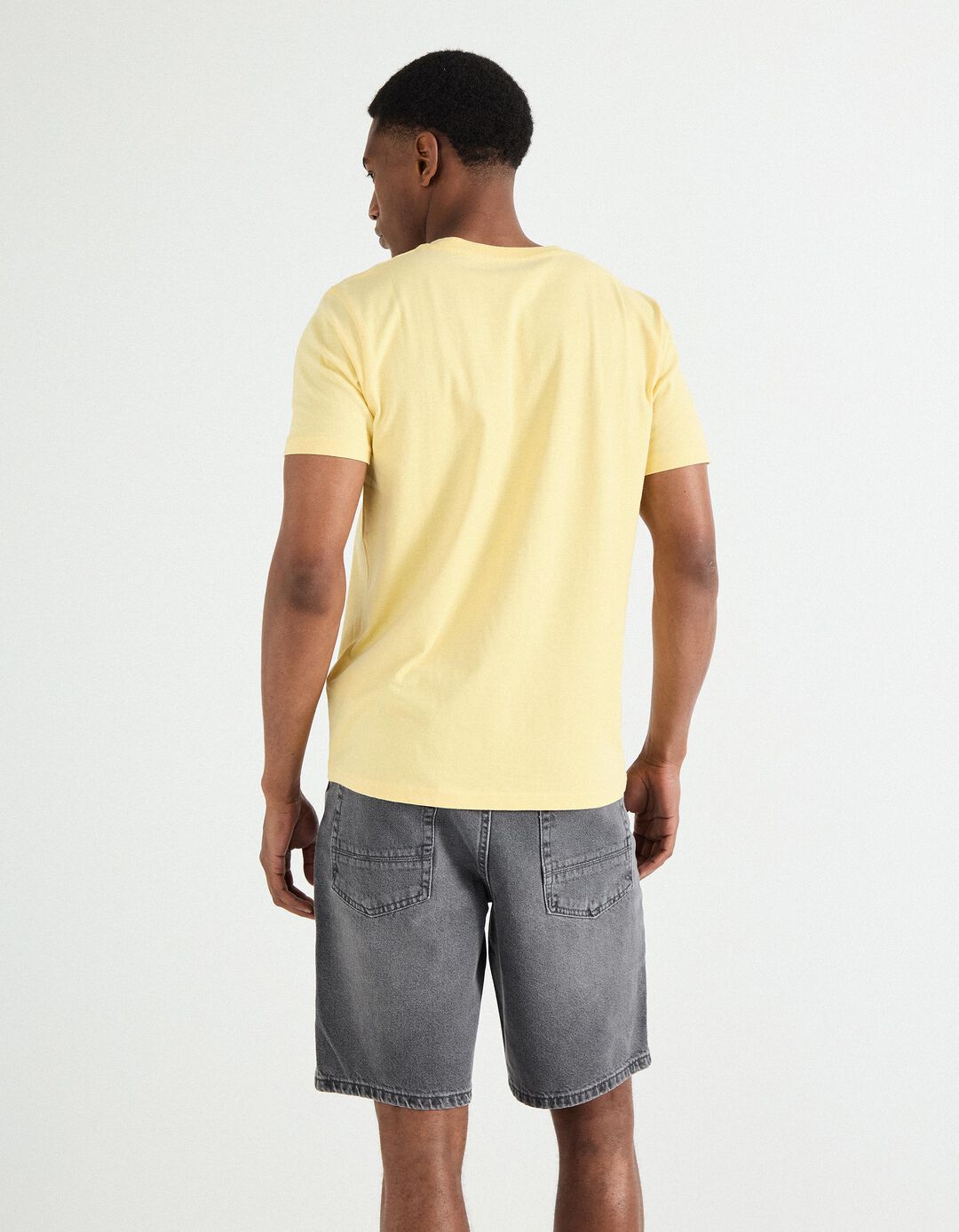 T-shirt Print, Homem, Amarelo Claro 