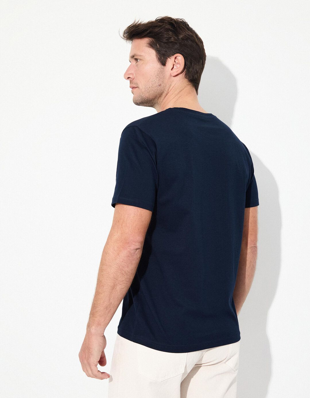 T-shirt Jersey Estampado, Homem, Azul Escuro